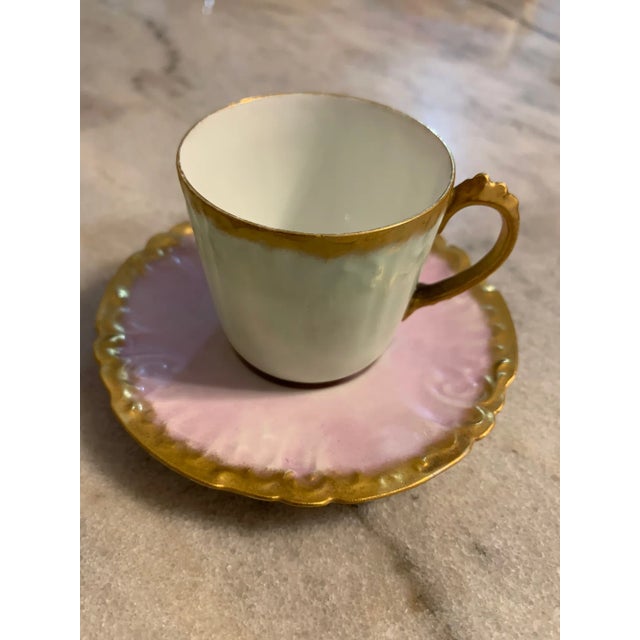 Antique Limoges France Porcelain Cup & Saucer Set- 2 Pieces For Sale - Image 12 of 13