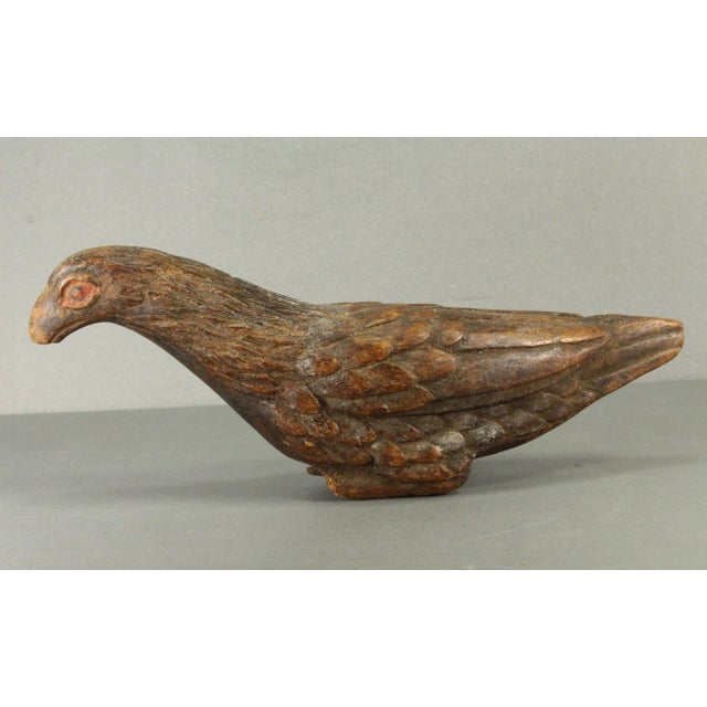 A very early wood carving It features a well detailed figure of a bird, pigeon or dove Crafted by hand from one piece of...