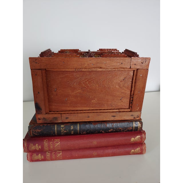 Antique Tramp Art Lovers Jewelry Box For Sale - Image 9 of 12