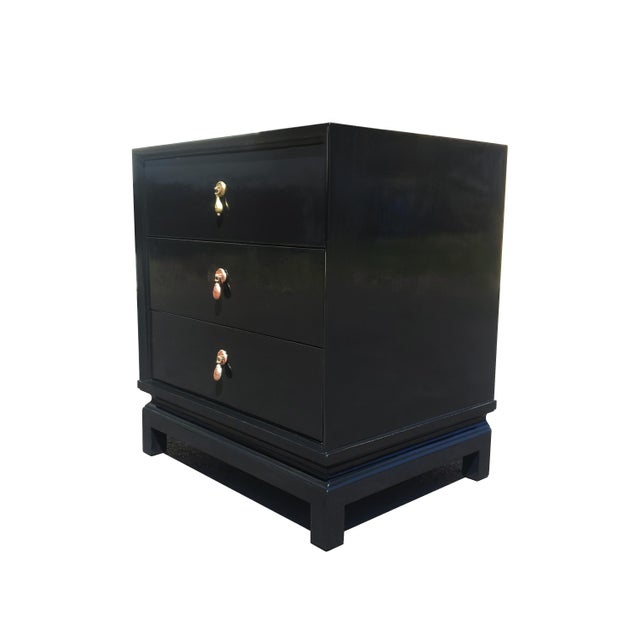 An American Of Martinsville Black Lacquer Nightstand Dresser Chairish