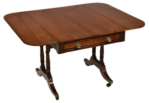 Antique Regency Rosewood & Brass Inlaid Sofa Table, 1820s