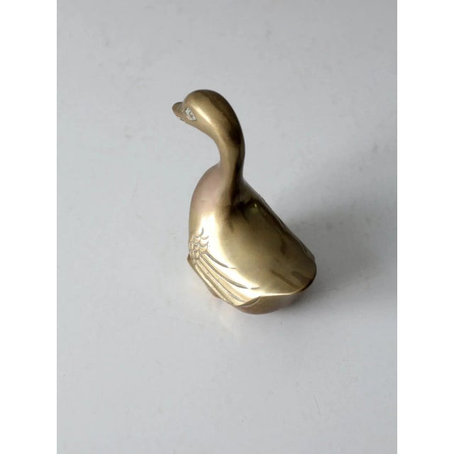 Mid-Century Brass Goose Figurine For Sale - Image 10 of 11