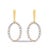 Crafted with impeccable elegance, these 14K yellow gold earrings feature a sublime oval dangle design, each caressed by a...
