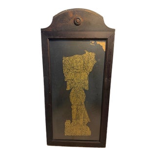 MidCentury Brass Rubbing of a Medieval Knight Sir John d'Aubernon For Sale