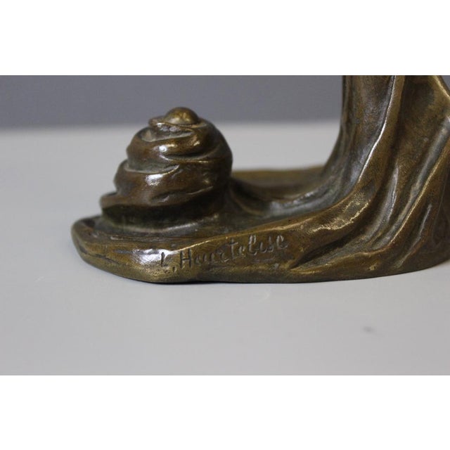 Metal Art Nouveau Bronze Woman Dancing by Heurtebise For Sale - Image 7 of 15