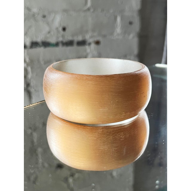 Vintage 1960s Frosted Peach Lucite Bangle Bracelet For Sale - Image 6 of 7