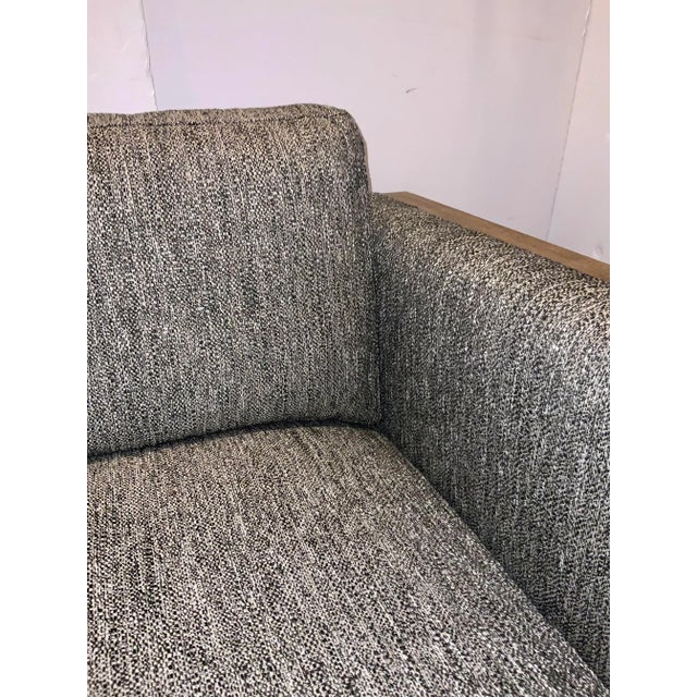 Mid-Century Modern Style Charcoal Tweed Sofa For Sale - Image 4 of 7