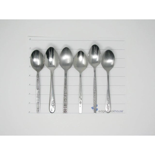 Vintage Floral Mix Match Stainless Steel Silverware Flatware Set – 10 Place Settings Plus For Sale - Image 11 of 13