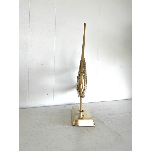 Beautiful large brass vintage Angelfish statue. This is such a great statement piece for all tropical fish lovers and a...