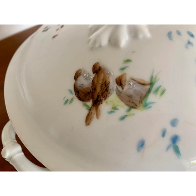 Victorian Hand Painted Porcelain Soup Tureen With Lid For Sale - Image 4 of 10