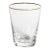 Negroni Hammered Tapered Double Old Fashioned Glass W/ Gold Rim - Set of 4 For Sale