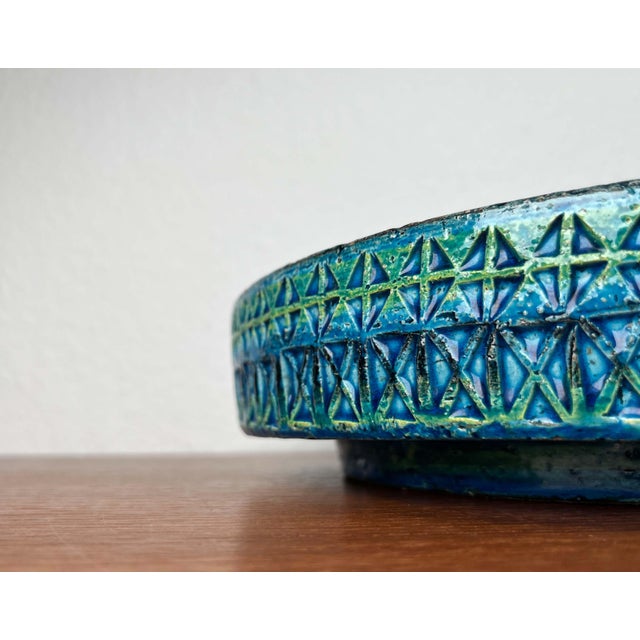Large Mid-Century Modern Rimini Blu Pottery Bowl by Aldo Londi for Bitossi, Italy, 1960s For Sale - Image 9 of 18