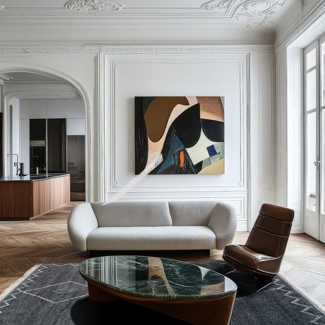 2020s 10x14 Talia Moroccan Charcoal Classic Diamond Modern Handknotted Wool Carpet Rug For Sale - Image 5 of 8