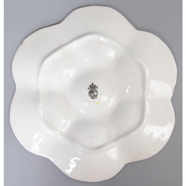 Antique French Luneville Floral Porcelain Oyster Plate For Sale In Houston - Image 6 of 8