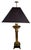1991 Neoclassical Solid Brass & Black Marble Column Table Lamp by Chapman W/ Frederick Cooper Paisley Damask Shade - 35" For Sale - Image 16 of 17