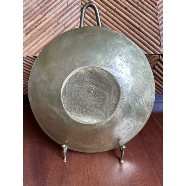 Metal Vintage 1980’s Enameled Palm Leaf Decorative Plate For Sale - Image 7 of 8