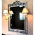 Early 21st Century 1990s Silver Gray Wrought Iron Framed Wall Mirror With Attached Flanking Sconces For Sale - Image 5 of 9