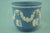 Neoclassical Cachepot Vase in Blue Jasperware with Classical Scenes from Wedgwood, Staffordshire, England, 1920s For Sale - Image 3 of 18