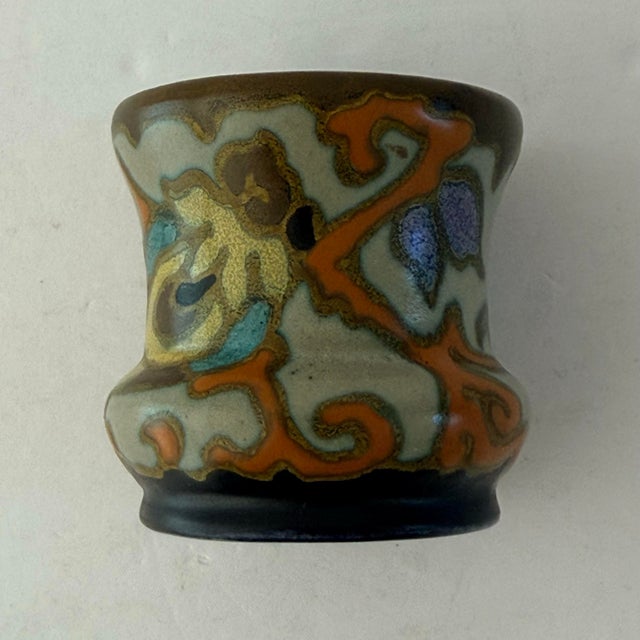 Ceramic Antique Gouda Holland Princess Ivora Miniature Art Pottery Vase 1920s PZH For Sale - Image 7 of 9