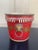 French Red & Gold Tole Cachepot With Lion Head Handles and Pierced Gallery Rim For Sale In South Bend - Image 6 of 8