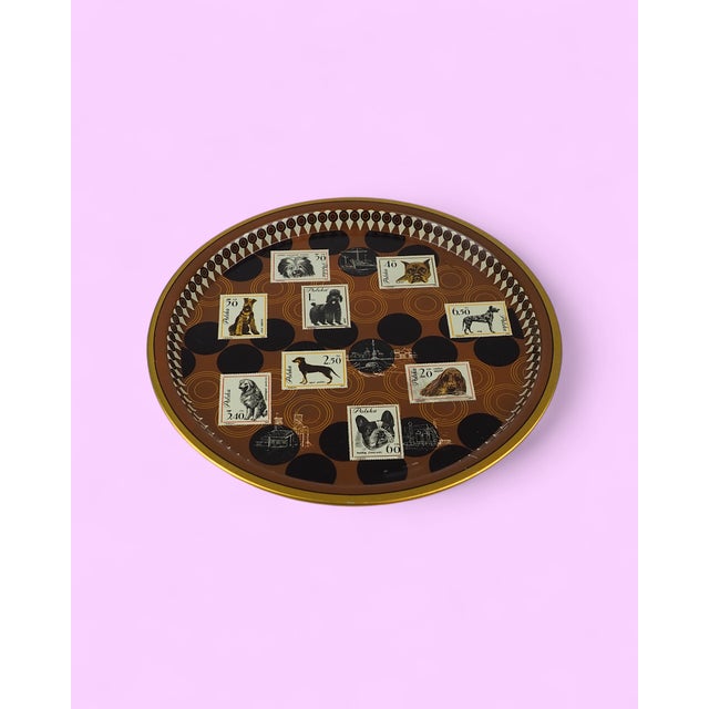 Vintage Polish Tin Tray with Dogs, 1970s For Sale - Image 4 of 10