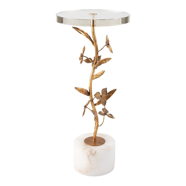 Regina Andrew Trillium Brass Branches & Alabaster Martini Table For Sale