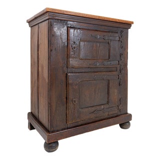 Small Rustic Wood Buffet with Bun Feet For Sale