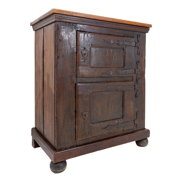 Small Rustic Wood Buffet with Bun Feet For Sale