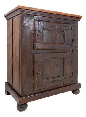 Small Rustic Wood Buffet with Bun Feet
