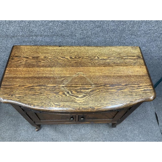 Wood Antique Oak Sideboard Cabinet, Early 1900s Small Server, Dovetail Drawer, Arts & Crafts Bar Cabinet, Vintage Entryway Chest For Sale - Image 7 of 7