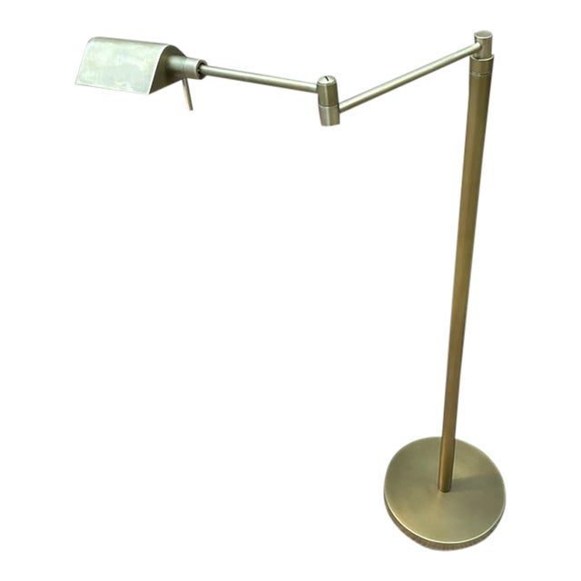 Rh Métier Task Floor Lamp Lacquered Burnished Brass | Adjustable Swing Arm | Dimmable Task Lighting For Sale