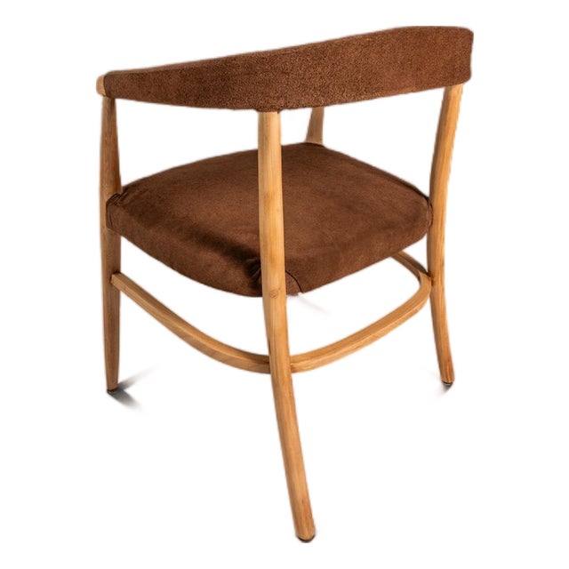 Mid-Century Modern Bentwood Lounge Chair / Armchair in Suede & Maple in the Manner of Lawrence Peabody / Thonet, Usa, C. 1950s For Sale