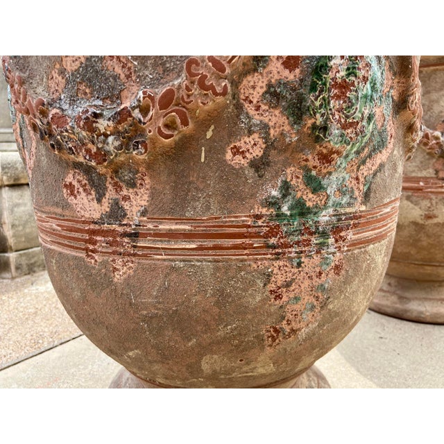 Ceramic Pair of Antiqued Lemon or Orange Tree Anduze Pots From the Cevennes, France For Sale - Image 7 of 12