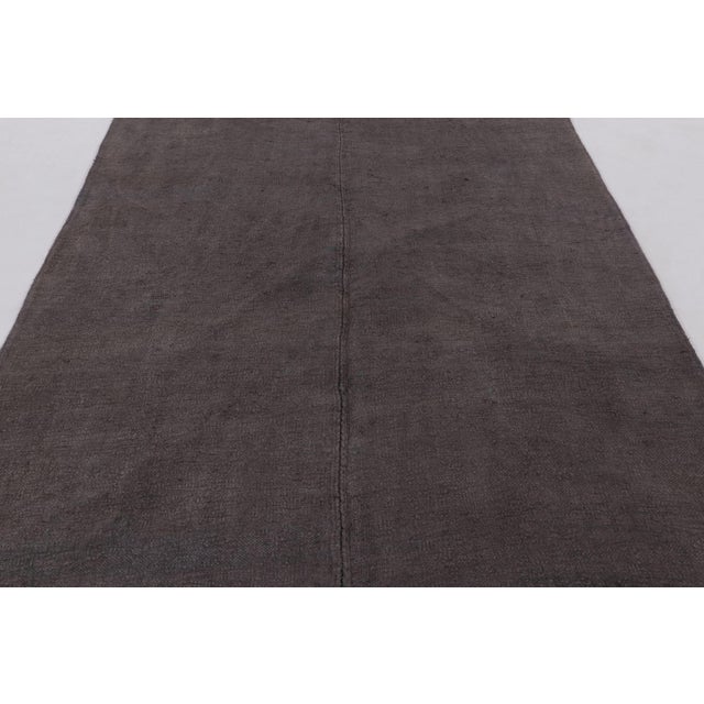 Rug & Kilim Rug & Kilim’s Contemporary Solid Flatweave in Brown and Charcoal Tones For Sale - Image 4 of 9