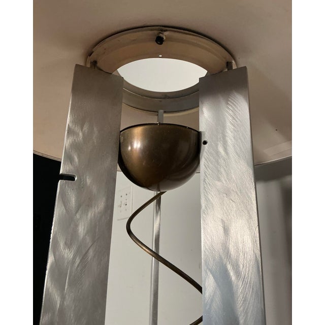 Silver Memphis Style Robert Sonneman Brushed Aluminum Floor Lamp for George Kovacs, Usa 1988 For Sale - Image 8 of 12