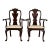 Stickley Queen Anne Carved Solid Mahogany Armchairs, Pair For Sale