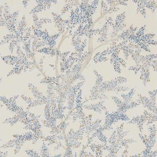Sanderson Farthing Wood Wallpaper in Cobalt For Sale