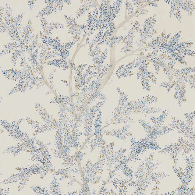 Sanderson Farthing Wood Wallpaper in Cobalt For Sale