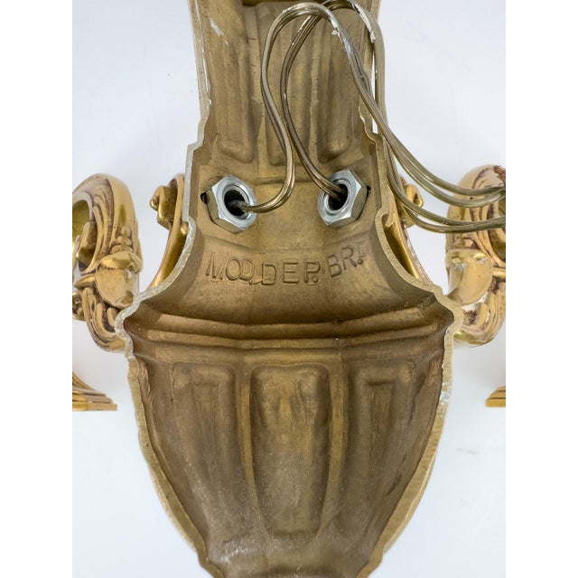 Vintage Louis XVI Brass Wall Sconce For Sale - Image 10 of 18
