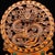 Vintage Chinese Boxwood Dragon Screen | Hand-Carved Table Screen With Gemstone Inlay For Sale - Image 4 of 9