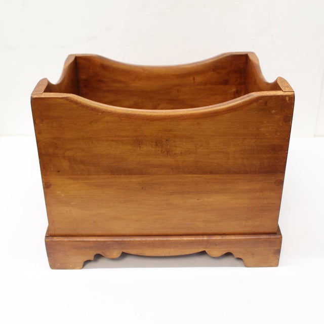 Solid oak file box features traditional pegged construction. The absence of dovetails indicates it was likely handmade by...