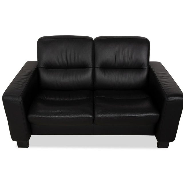 Black Wave 2-Seater Sofa in Black Leather from Stressless For Sale - Image 8 of 12