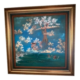 1999, Large Surrealist Panamanian Painting by Eduardo Navarro For Sale