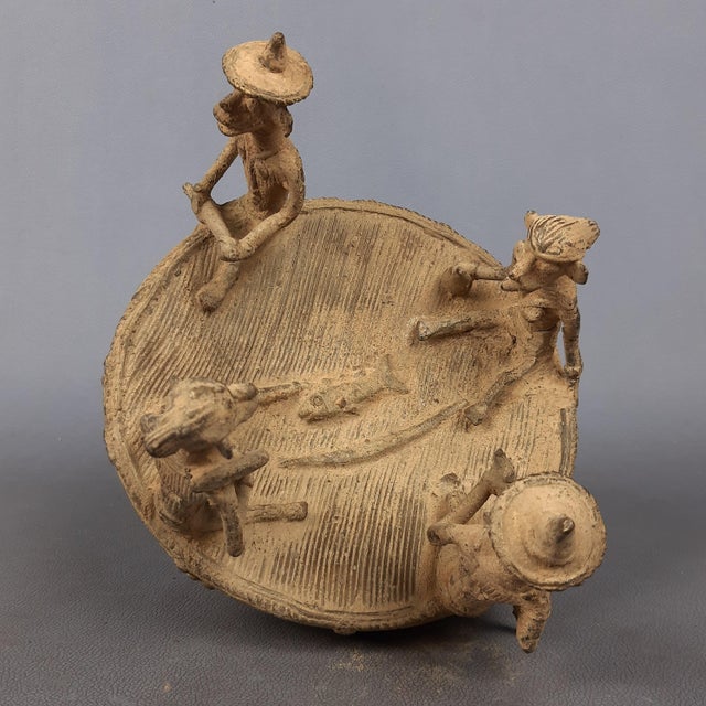 African Bronze Boat Sculpture, Early 1900s For Sale - Image 6 of 13