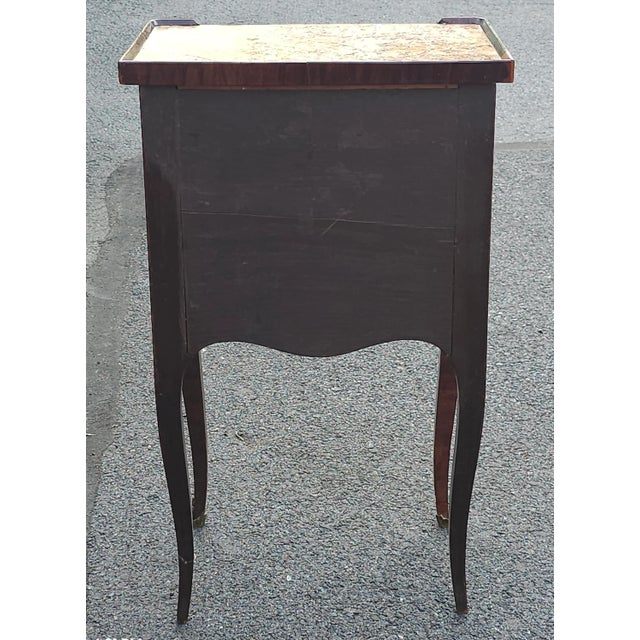 Late 18th Century French Louis XVI Marquetry Kingwood Inset Marble Top With Lock For Sale - Image 11 of 11