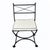 Vintage Turkish Powder-Coated Cast Iron Campaign-Style Vanity or Garden Chair With New Custom Cushions For Sale - Image 4 of 11