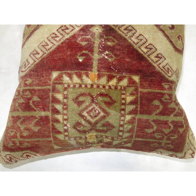 Antique Rustic Turkish Anatolian Rug Pillow For Sale - Image 4 of 5