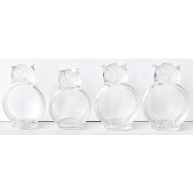 Vintage Owl Blown Glass Napkin Rings - Set of 4 For Sale - Image 9 of 9