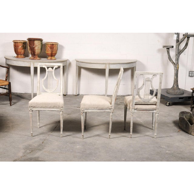 Set of Six 19th C. Lyre Back Chairs For Sale - Image 9 of 13
