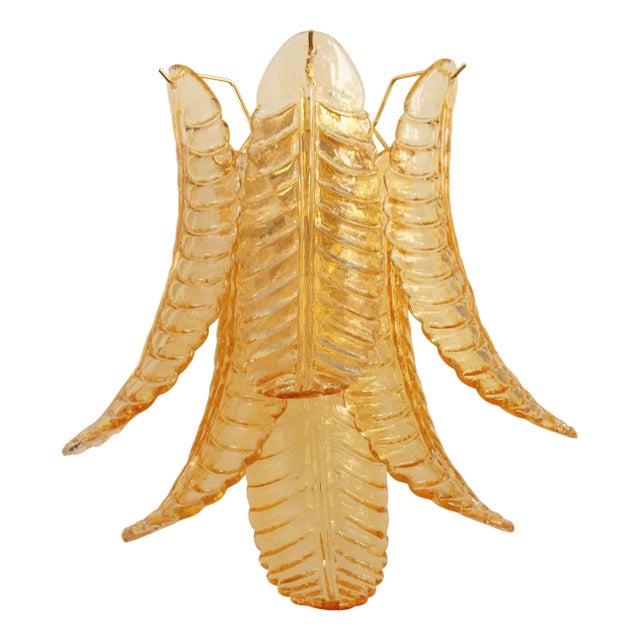 Italian Wall Sconce in Amber Murano Glass, 1990s For Sale